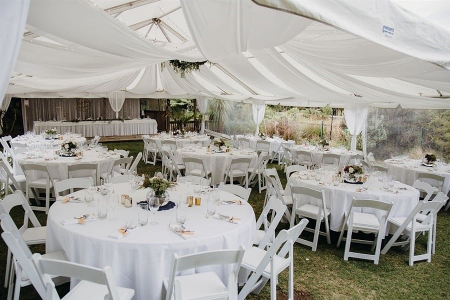Wedding reception in a marquee - Waitangi Treaty Grounds