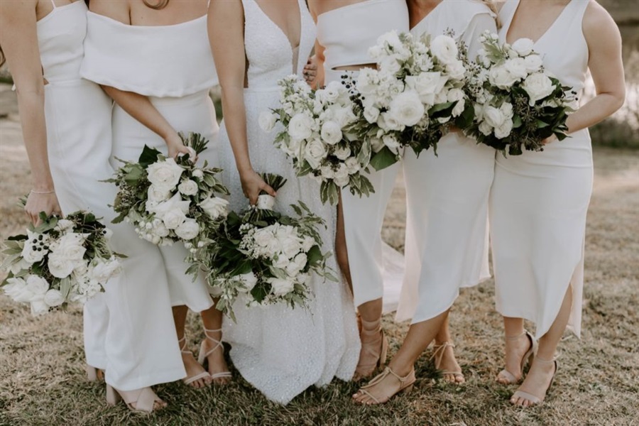 Bridesmaids in White